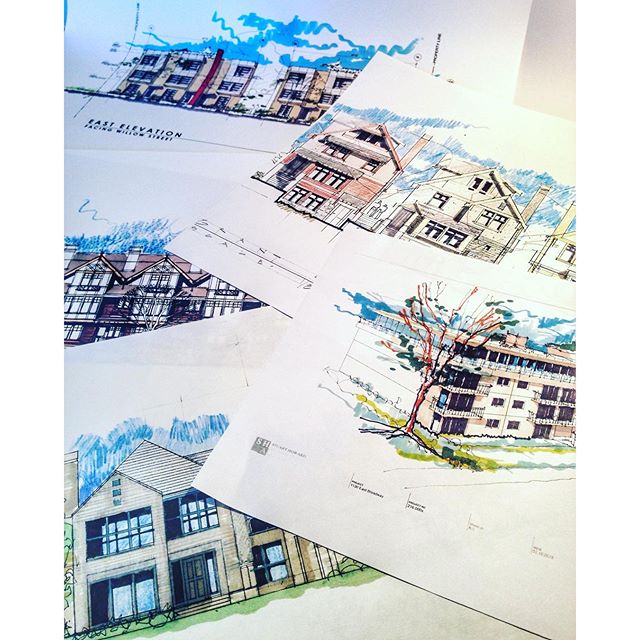 Graphic marker renderings from the archives. #flashbackmoment #drawings #architecture #arch_more #vanarch #rendering #houses