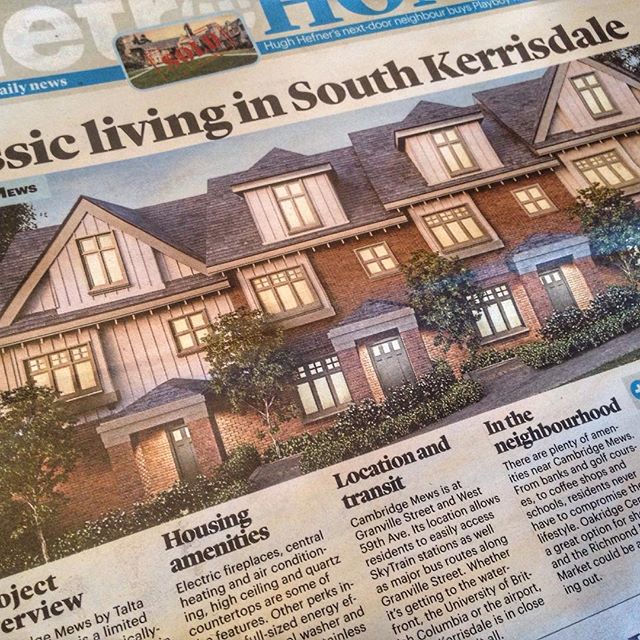Make sure to check out the Vancouver Metro/Metro Homes section for an article featuring one of our designs by Stuart. A fantastic design that is ready for 6 families to make it their new home. #vanarch #newhome #design #vancouver #vancouvermetro #newspaper