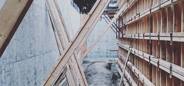 Timber form work underway for the basement concrete walls. #constructionsite #progress #timber #concrete #vanarch #newbuilding #vancouverhomes