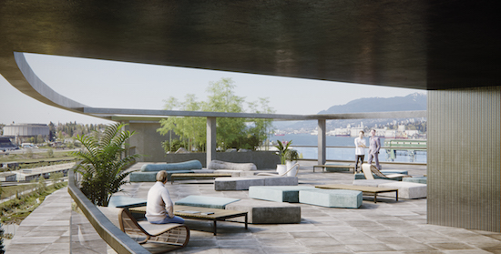 New rooftop deck rendering of our industrial/commercial project near Second Narrows Bridge.